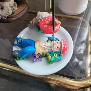 Handmade gnome incense holder